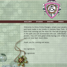 Anna Crista Design-handmade jewelry. web design